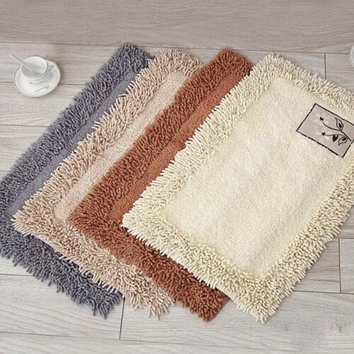 PAYSOTA High-grade Rug Pure Cotton Chenille Mats Door Kitchen Toilet Bath Thickening Bibulous Anti-skid Carpet