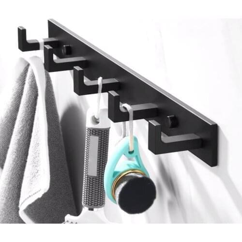 Hooks Door Wall Mounted Clothes Towel Hook Aluminium Metal Bathroom Bracket Kitchen Bathroom Accessories