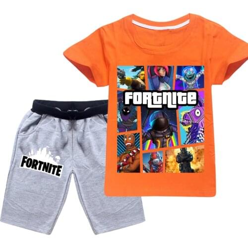 Fortnites Summer Toddler Boys Clothes T-shirt+Pants 2pcs Kids Clothes Tracksuit Suit For Girls Clothing Sets