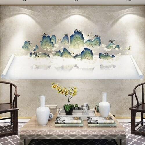 Chinese Style 3D Stereo Wall Stickers Home Decor Landscape Poster Living Room Dining Room Porch Backdrop Self Adhesive Wallpaper