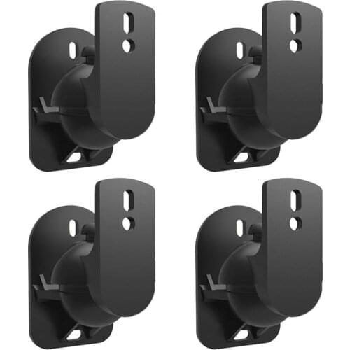 4PCS Speaker Wall Mount Bracket Surround Sound Wall Holder Stand Speaker Wall Mount Surround Sound Bracket (Black)
