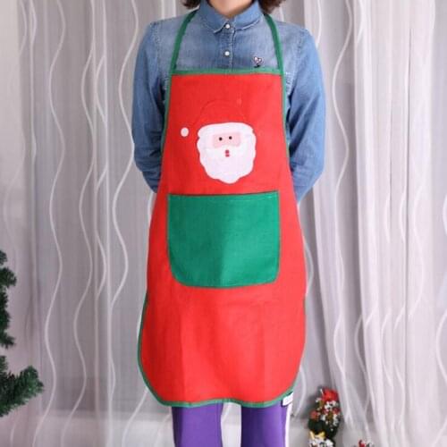 Santa Claus Christmas Apron Kitchen Men Women Restaurant Aprons Dinner Party Cooking Apron Xmas Decoration