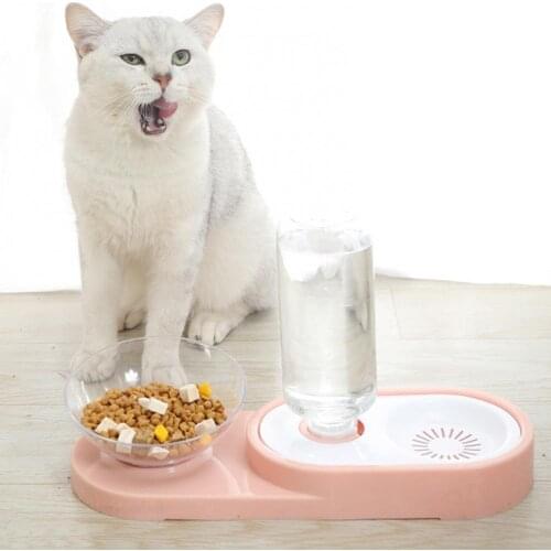 Pet Food Bite Resistant Bowl Automatic Water Dispenser Dual-purpose Cat Dog Feeder Pet Supplies Water Bottle Capacity 500ml