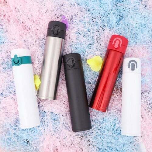 304 Stainless Steel Bullet Thermal Insulation Cup Jumping Cap Hanging Tea Coffee Bottle Vehicle Water Vacuum Flasks & Thermoses