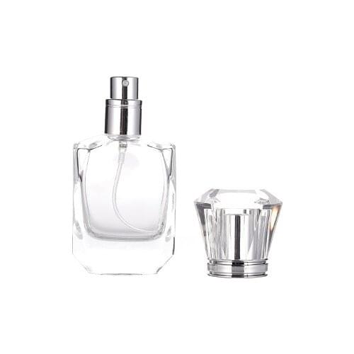 Empty 30 ml Perfume Atomizer Thick Glass Clear Spray Pump Cosmetic Container Refillable Perfume Bottle 10 pcs/lot