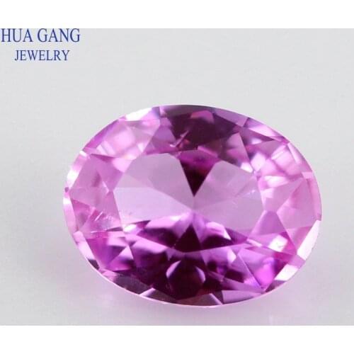 Size 2x3~10x14mm Oval Cut 2# Pink Stone Synthetic Corundum Gems Stone For jewelry Wholesale Free Shipping