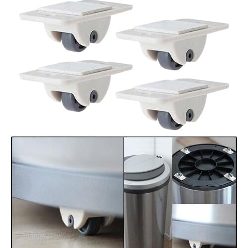 4x Self Adhesive Swivel Casters Drawer Storage Box Trolley Platform Carts Wheel
