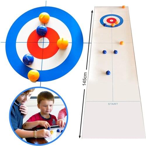 Foldable Tabletop Curling Game Family Board Game Parent-Child Interactive Party Entertainment Mini Ball Indoor Game Sports Toy