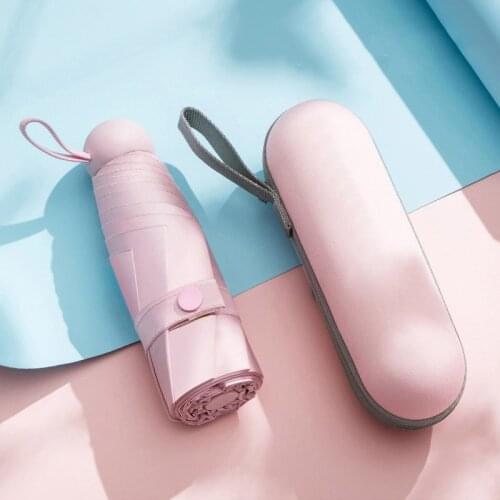 JESSE KAMM high quality sun protection capsule 50 folding umbrella vinyl folding 6 bone sun umbrella sunshade rain mini umbrella