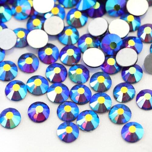 SS3-SS30 Dark Amethyst AB Nail Art Rhinestine Flatback Glass Non Hotfix Rhinestone Glitter Strass for Nail Art H0036