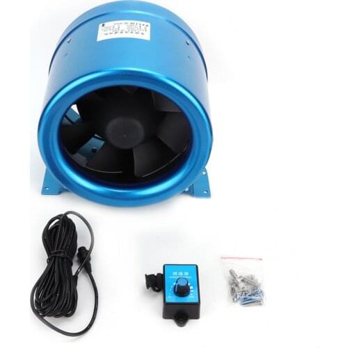 8Inch AC 220V 75W Adjustable Speed Controller Duct Fan For Hotels Rooms 3800RPM 1205 Cubic Meter/H 710CFM Airflow Blower