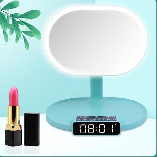 LED Makeup Mirror With Light Desktop Storage Beauty Mirrors With Built-in bluetooth Speaker Multifunction Vanity Mirror