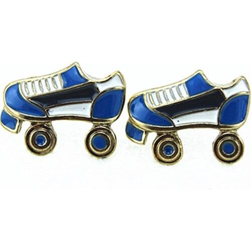 Funny Roller Shoes Yellow Sneakers Enamel Earrings Womens Fashion Creative Jewelry Personality Birthday Gifts