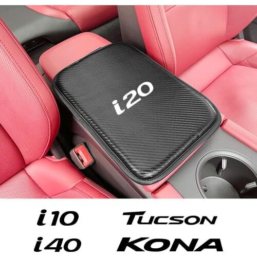 Leather Car Armrest Cushion Cover Pad For Hyundai Tucson I10 I20 Kona Ioniq Creta Armrests Box Protective Mat Auto Accessories