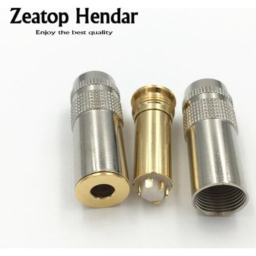 1Pcs New Type Brass 4.4mm 5 Poles Female Jack Full Balanced Headphone Plug Connector Silver