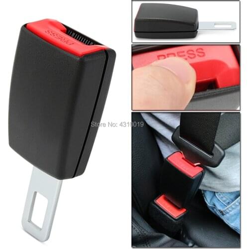1PC Universal Car Auto Seat Belt Buckle Clip Extender Extension Lock Safety Alarm Stopper Plug Accessories Vehicle Kit-Black