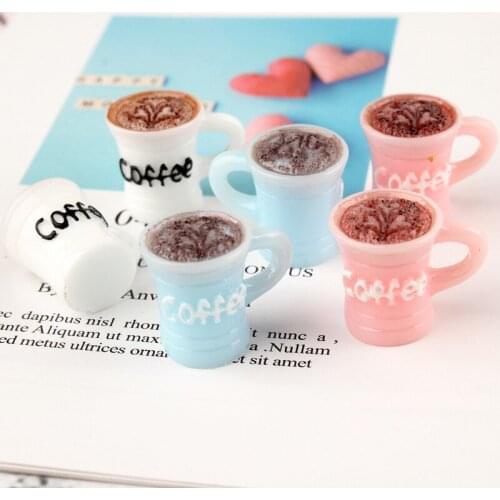 10pcs/Lot 15*21mm 3D Kawaii Drink Coffee Cup Resin Cabochons DIY Jewelry Findings Ornament Embellishments Scrapbooking DIY