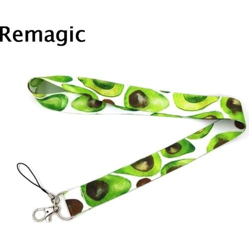 100pcs Avocado Neck Strap Lanyard keychain Mobile Phone Strap ID Badge Holder Rope Key Chain Keyrings cosplay Accessories Gifts