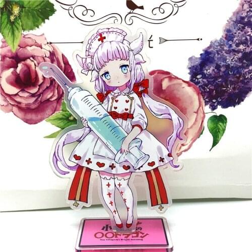 16cm Anime Miss Kobayashis Dragon Maid Kanna Kamui Keychain Pendants Tohru Acrylic Keyring Gift