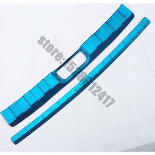 Stainless Steel Rear Bumper tail Door Sill Tailgate Cover trim Protector 2 pcs For Nissan X-Trail X Trail Rogue T31 2008 -2013
