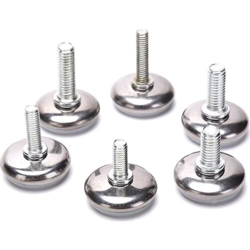 4PCS M6 M8 15/20/25mm Adjustable Steel Furniture Legs Anti-slip Base Table