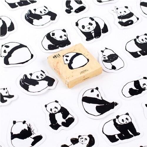 45 Pcs /Pack Cute Animals Panda Decoration Adhesive Stickers Diy Cartoon Stickers Diary Sticker Scrapbook Stationery Stickers