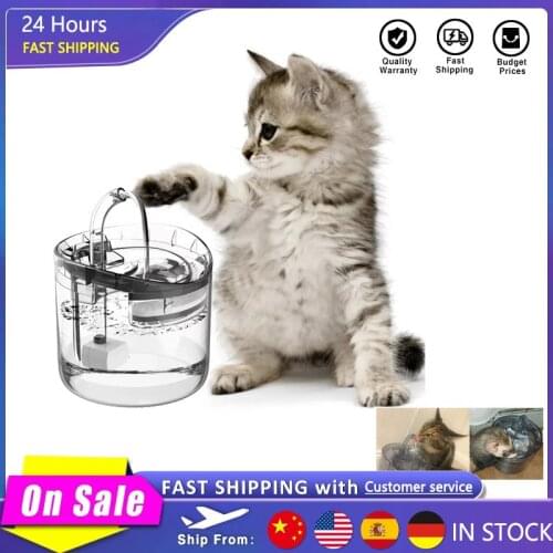 Automatic Cat Water Fountain Drinker for dog Transparent Filter With Faucet Dogs dispenser Pet Sensor 1.8L Drinking Bowl Feeder