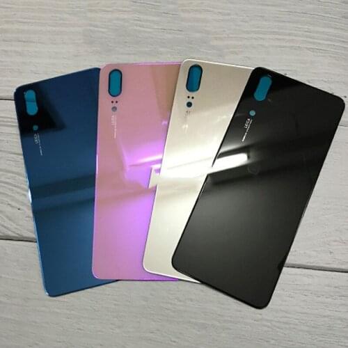 New 3D Glass Original Rear Housing Cover For HUAWEI P20 Back Door Replacement Battery Case + Adhesive Sticker with logo black