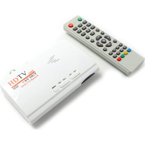 DVB-T/DVB-T2 TV Box tuner Receiver HDTV AV CVBS & 1080P HD TV Satellite Receiver for PC LCD/CRT monitors DVBT2 without VGA