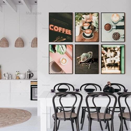 Coffee Wall Art Coffee Shop Kitchen Decoration Home Restaurant Bar Wall Canvas Painting Print Wall Art Picture For Living Room