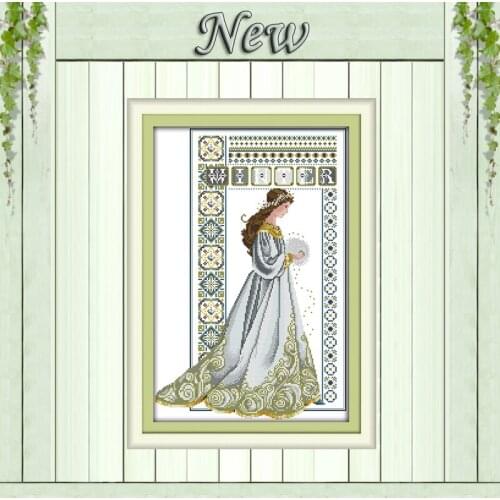 Winter angel woman girl home decor Painting Counted Printed on canvas DMC 14CT 11CT Cross Stitch Needlework Kits embroidery Sets
