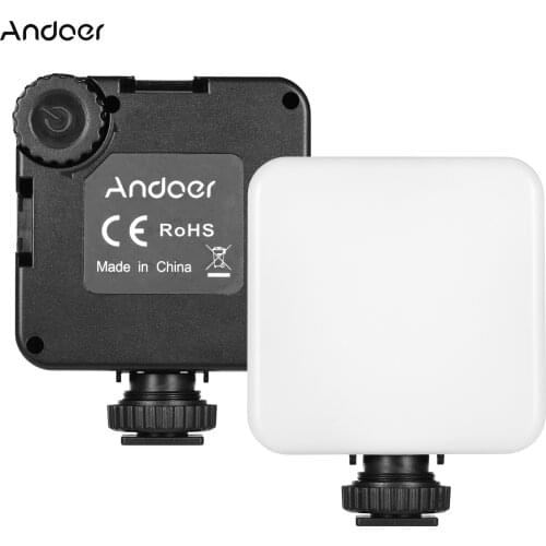 Andoer KM-72A Ring Light Dimmable RGB LED Video Light 6W Color Fill Light with Tripod Cold Shoe TypeC Charging Port for Vlogging