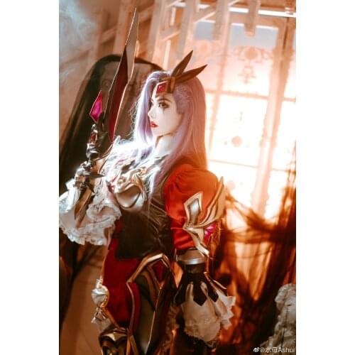 Custom size/made LOL Battle Queen Katarina Cosplay Costume full set with props