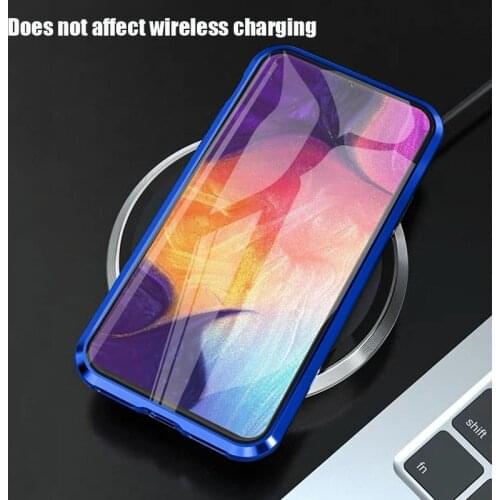 For Samsung Galaxy A91 A81 A71 A51 Bumper Magnetic Metal Case for A41 A21 A11 M31 M30S M20 M30 A40S M10S Double Side glass cover