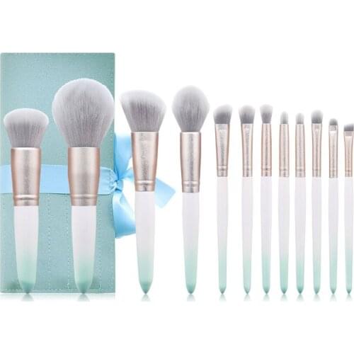 Make Up BrushesDecsy Professional Makeup Brush Set 12pcs Gradient Wood Handle Powder Foundation Contour Eye Shadow Eyebrow