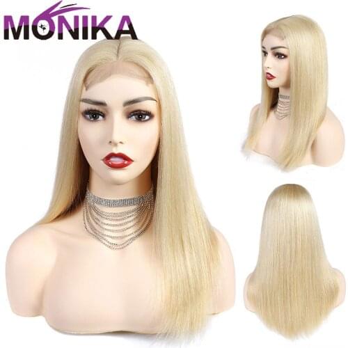 Monika Remy Hair 613 Blonde Bob Wig 10"-16" Malaysia Transparent Lace Closure Wig 4*4 Human Hair Wigs Fast Shipping Bob Wigs