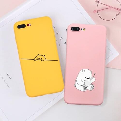 Cartoon Phone Case For iPhone XR 7 8 Plus 6 6S Plus X XS MAX 5 Cute Cat Bear Soft Silicone Phone Cover For iPhone 8 7 Plus