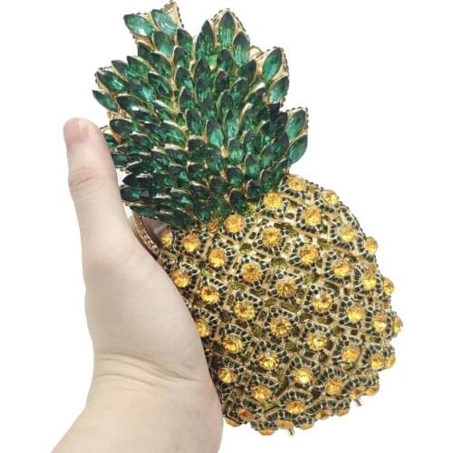 Bags for Woman Dazzling Mini Pineapple Fruits Crystal Evening Bag and Clutches for Women Formal Dinner Party Purses Cocktail Bag