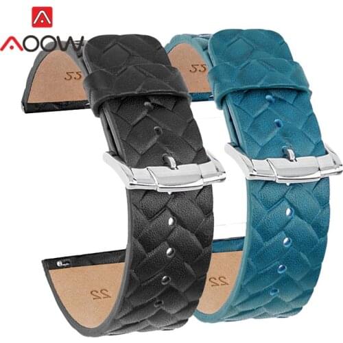 22mm Genuine Leather Strap Quick Release Men Women Retro Replacement Bracelet Band for Samsung S3 Huawei Watch GT 2 46mm Amazfit