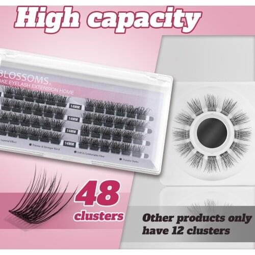Muselash Beam Eyelash Extension Clusters Natural Segments Individual Lashes Diy 48 Clusteres Half Segment Lashes Dovetail Lashes