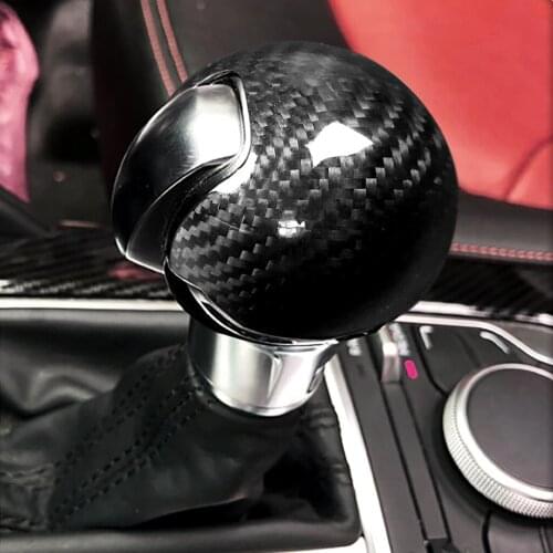 Car Interior Gear Shift Head Shift Knob Cover Carbon Fiber For Audi A3 S3 2012 2013 2014 2015 2016 2017 2018 Auto Accessories