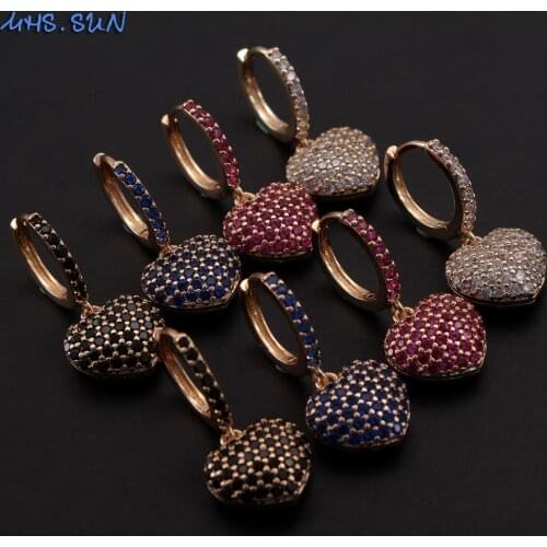 MHS.SUN AAA CZ Zircon Earrings With Love Heart Design Women Crystal Earrings Jewelry For Valentines Day Gift 1Pair High quality