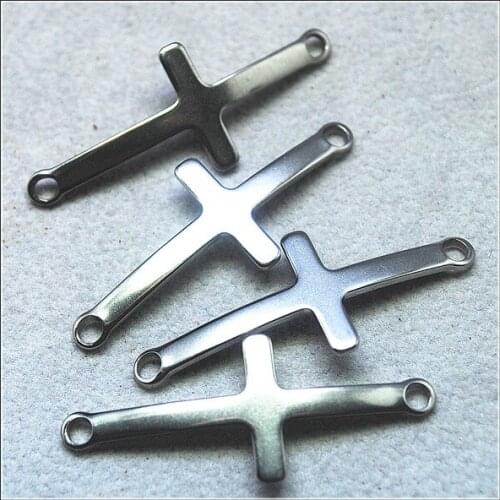 10pcs 304 stainless steel connectors cross shape for women bracelet making with knitting beads new arrivals