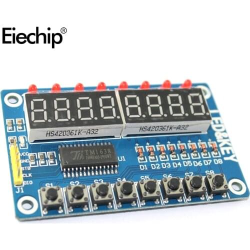 TM1638 LED Display Module 16 Keys 7 Segment 8Bit Digital Display Button Driver Board electronic Digital Tube For Arduino