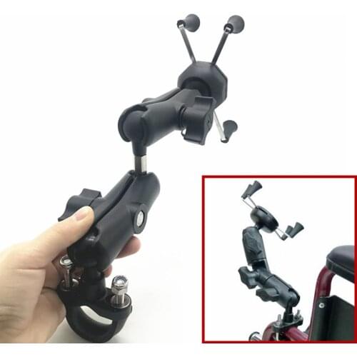 Wheelchair U-Bolt Mount with Double Socket Swivel Arm and Phone Holder Wheelchairs / Rail / Bar for iPhone 6 PLUS