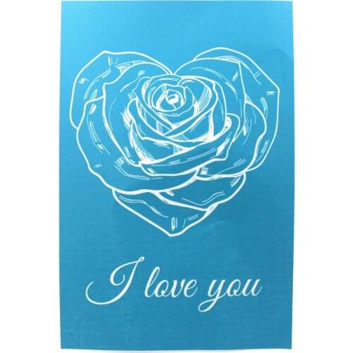 YPP CRAFT Lovely Rose Heart Self-Adhesive Silk Screen Printing Art Mesh Designs for DIY Card Making Home Decoration Crafts