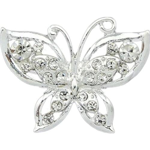 Korean Version Silver Plated Collar Crystal Butterfly Brooch Women Jewelry Accessories Brooch Jewelry Brooch Pins Wedding