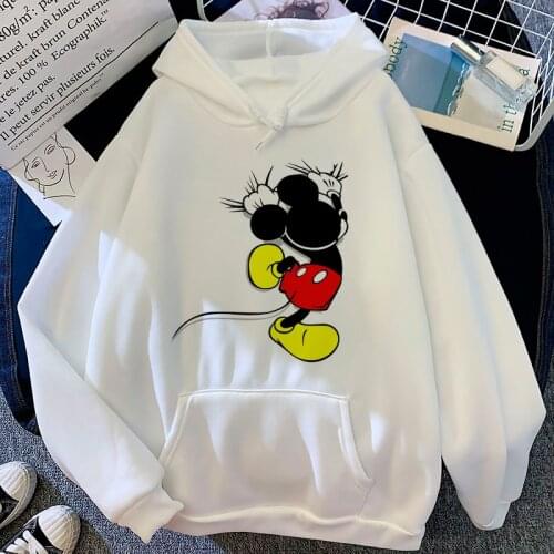 Disney Minnie Mouse Kawaii Anime Funny Unisex Hoodies Women Cute Mickey Mouse Manga Graphic Sweatshirt Streetwear Hoody Female