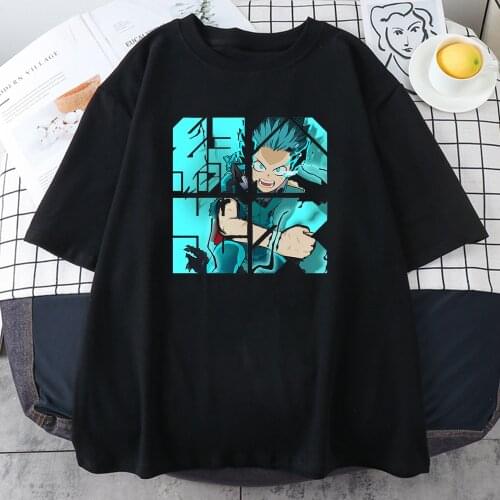 Women T Shirts My Hero Academia All Might Print Harajuku Loose Round Neck Casual T-shirts 2021 Summer Female Oversized Tee Shirt