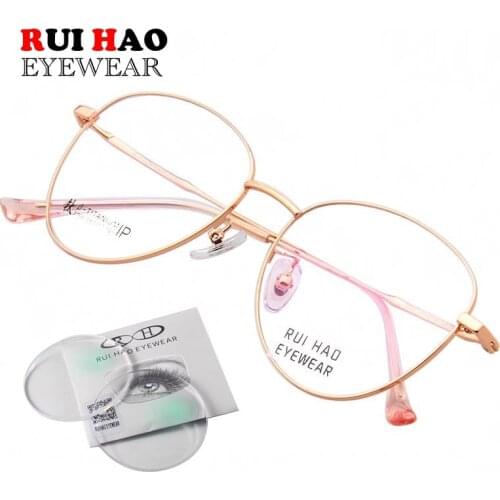 Customize Myopia Eyeglasses Prescription Eyeglasses Women Titanium Spectacles Frame Retro Design Glasses Frame 7756